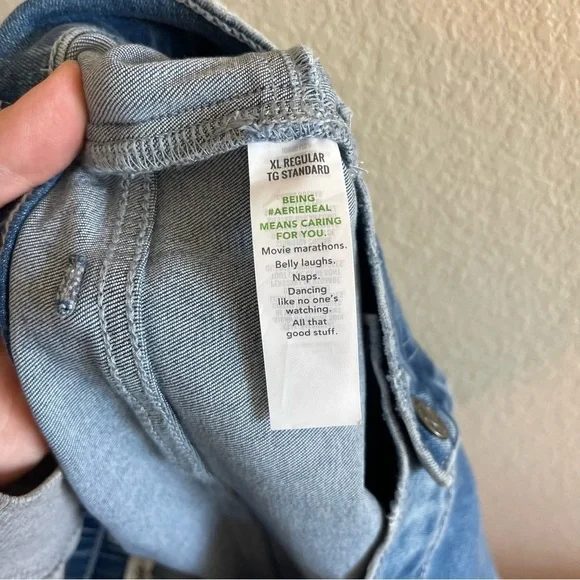 NWT Aerie Pull On Baby Flare Jeans Medium Wash Retro Y2K Women's Size XL - Picture 11 of 12
